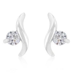 Twisting Solitaire Cubic Zirconia Earrings