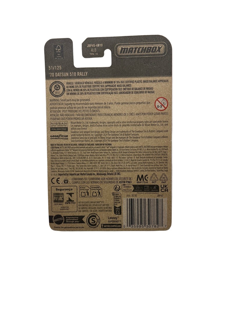 Matchbox 70 Datsun 510 Rally Diecast