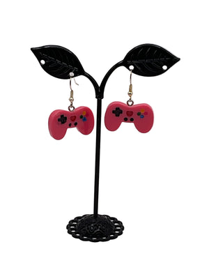 Pink Gaming Controller Earrings