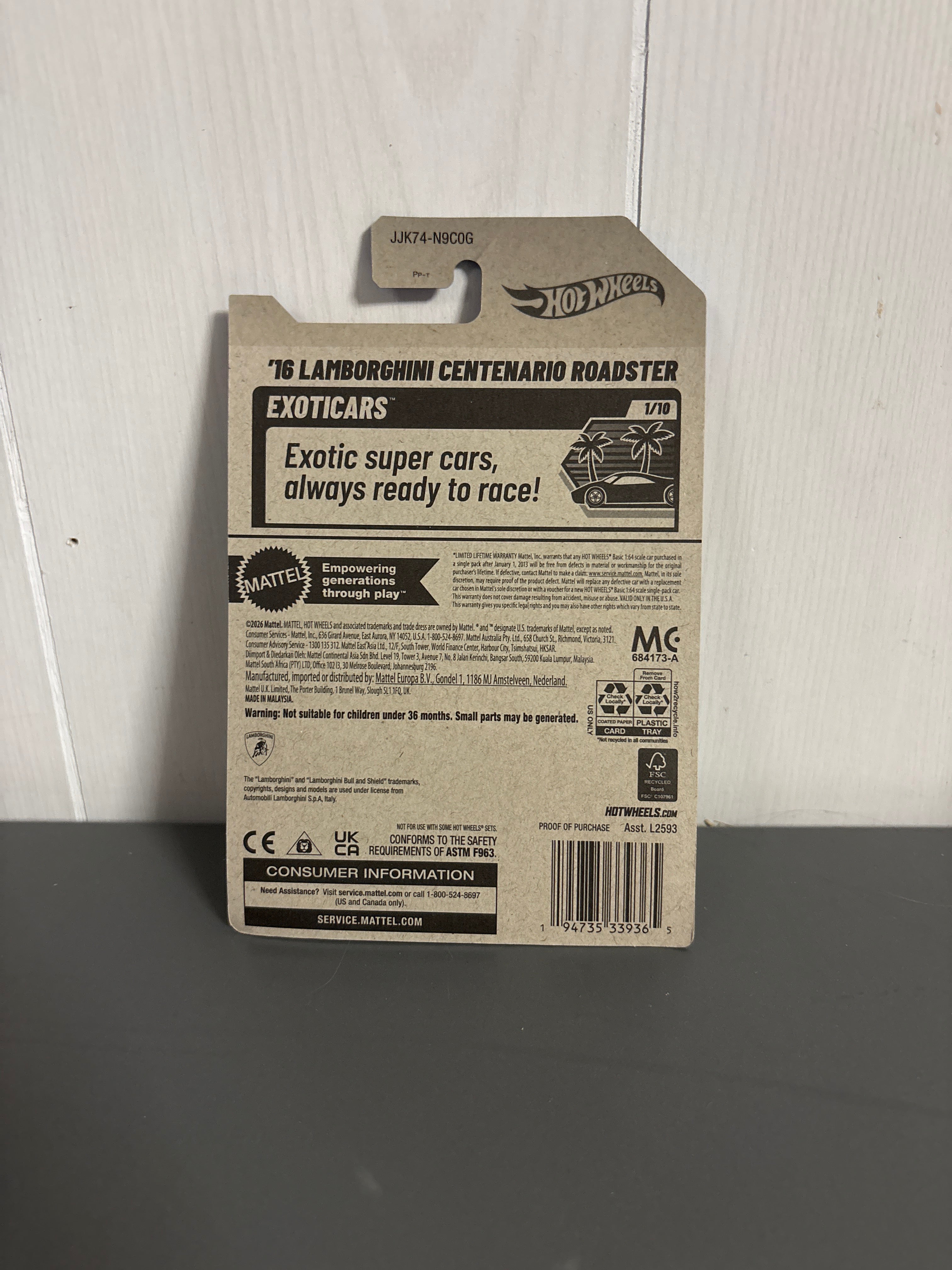 Hot Wheels 16 Lamborghini Centenario Roadster Diecast