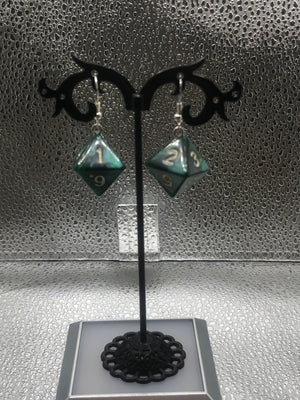 D8 dice earrings