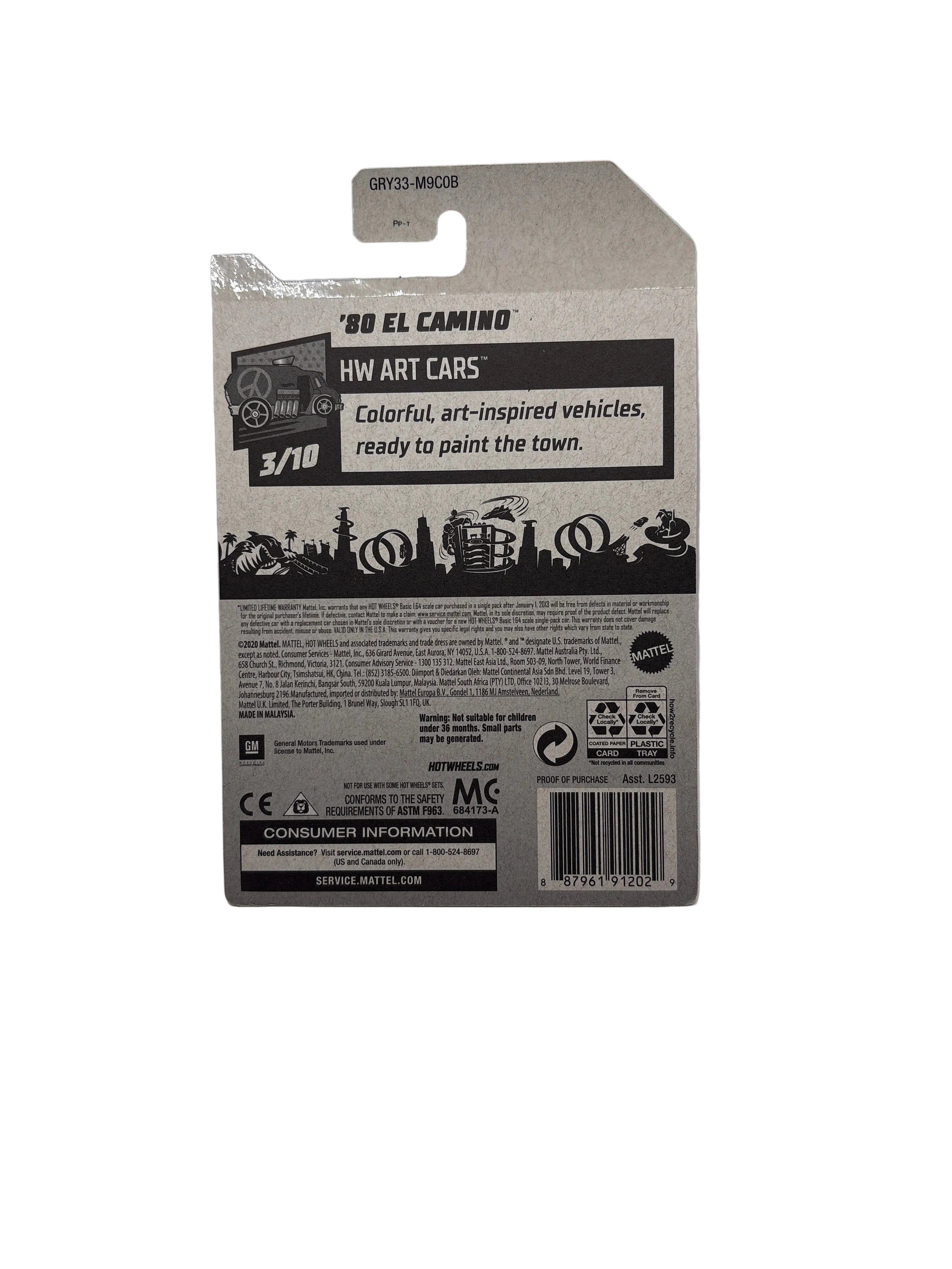 Hot Wheels 80 El Camino Diecast multi color