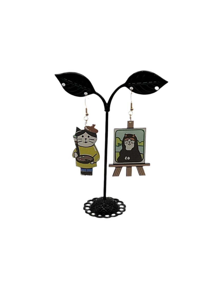 Cat Artist Earrings