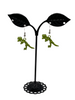 Green Dinosaur Skeleton Earrings