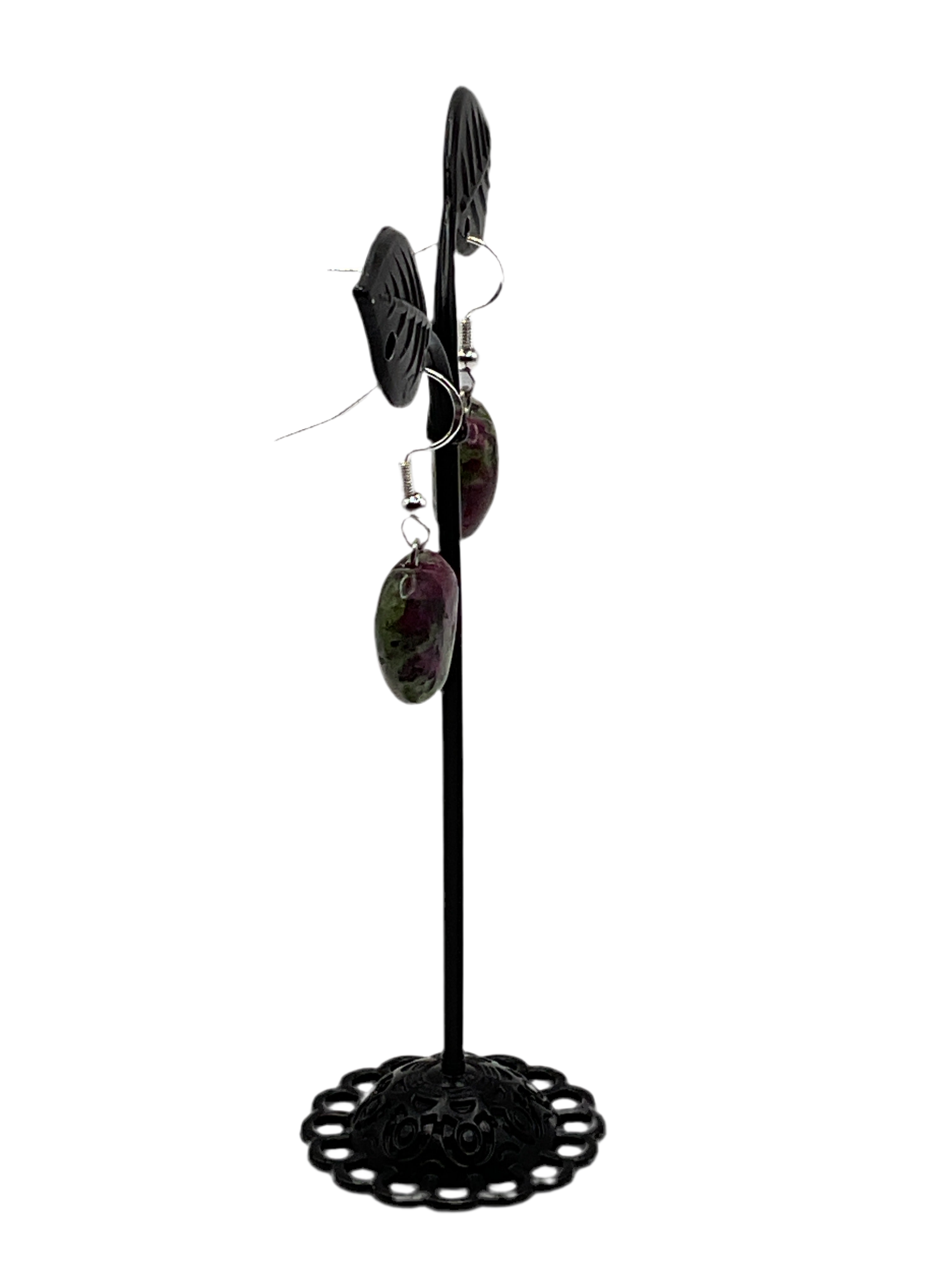 Green and purple  earrings