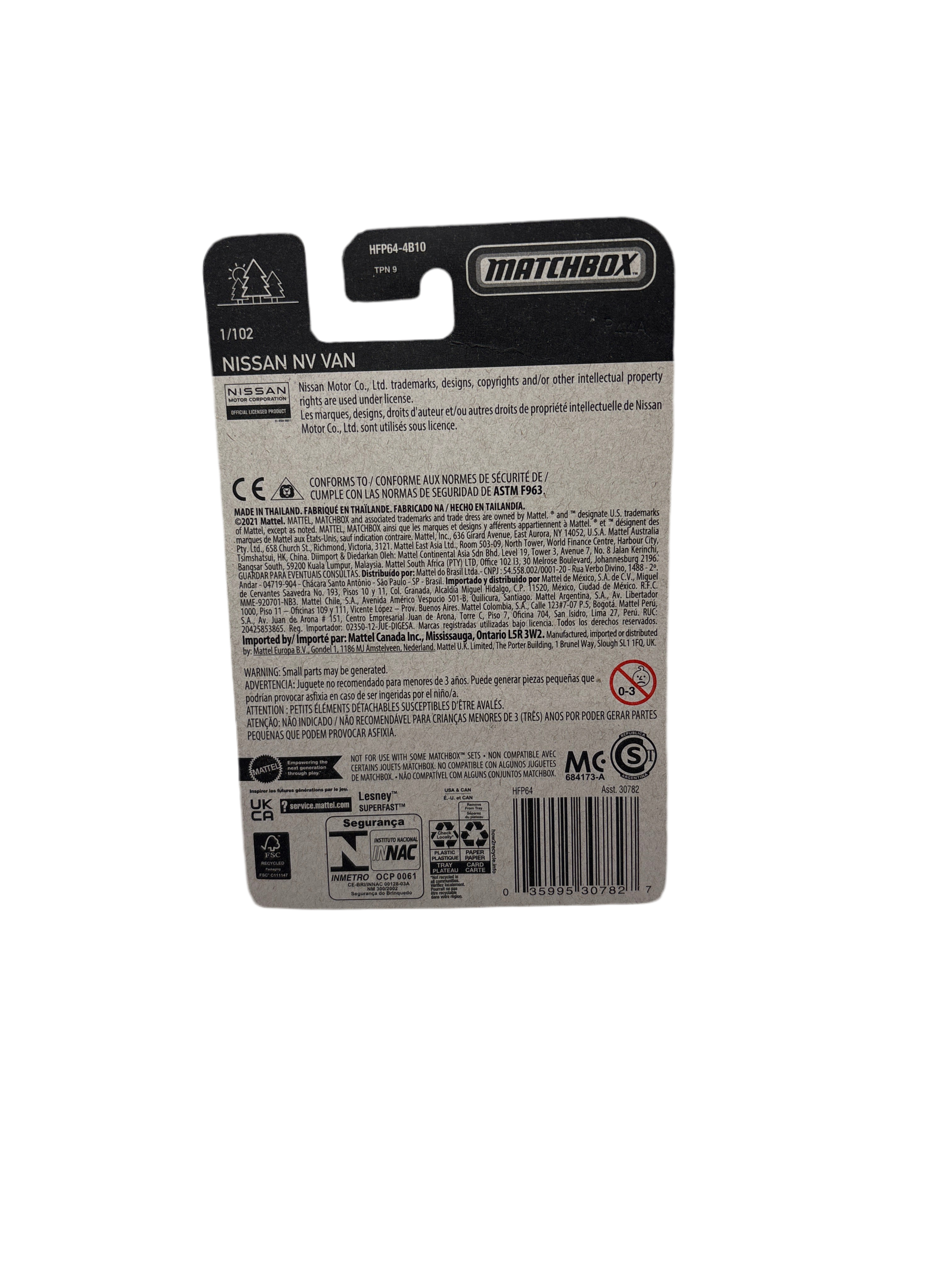 Matchbox Nissan NV Van Diecast