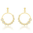 Golden Graduated Cubic Zirconia Circle Earrings