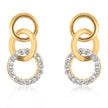 Goldtone Finish Triplet Hooplet Earrings