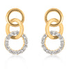 Goldtone Finish Triplet Hooplet Earrings