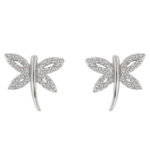 Cubic Zirconia Dragonfly Earrings