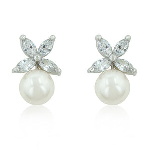 Butterfly Pearl Stud Earrings