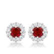 Bella Bridal Earrings in Ruby Red