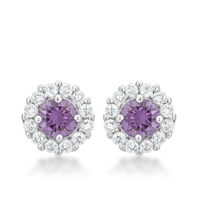 Bella Bridal Earrings in Purple