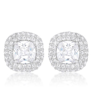 Cushion Pave Stud Earrings