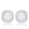 Cushion Pave Stud Earrings