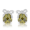 Olivine Drop Earrings with Bow