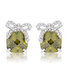 Olivine Drop Earrings with Bow