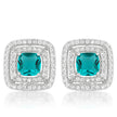 Aqua Halo Stud Earrings