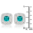 Aqua Halo Stud Earrings