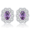 Amethyst Oval Stud Earrings