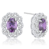 Amethyst Oval Stud Earrings