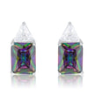 Classic Mystic Cubic Zirconia Rhodium Stud Earrings