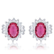 Chrisalee 3.3ct Ruby CZ Rhodium Classic Stud Earrings