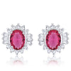 Chrisalee 3.3ct Ruby CZ Rhodium Classic Stud Earrings