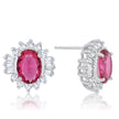 Chrisalee 3.3ct Ruby CZ Rhodium Classic Stud Earrings