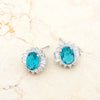 Chrisalee 3.3ct Aqua CZ Rhodium Classic Stud Earrings