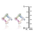 Myra 10ct Multicolor CZ Rhodium Stud Earrings