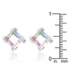 Myra 10ct Multicolor CZ Rhodium Stud Earrings