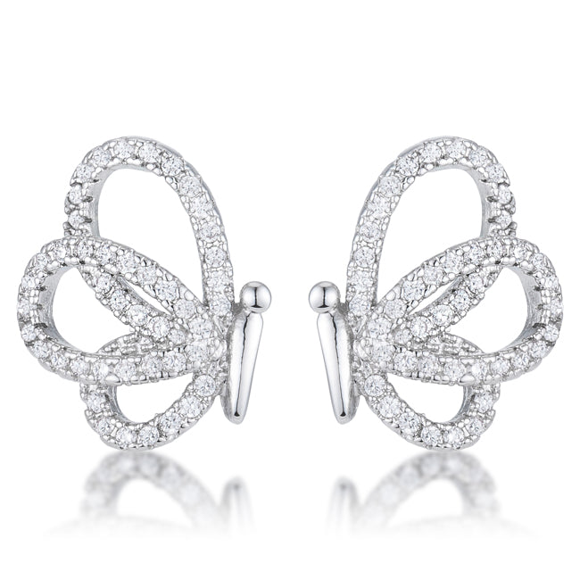 .45 Ct CZ Butterfly Stud Earrings