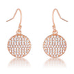 .6 Ct Elegant CZ Rose Gold Plated Disk Earrings