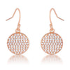 .6 Ct Elegant CZ Rose Gold Plated Disk Earrings