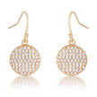 .6 Ct Elegant CZ Gold Plated Disk Earrings