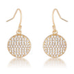 .6 Ct Elegant CZ Gold Plated Disk Earrings