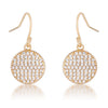 .6 Ct Elegant CZ Gold Plated Disk Earrings