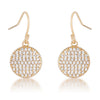 .6 Ct Elegant CZ Gold Plated Disk Earrings