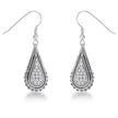 .45 Ct Tear Drop Rhodium Earrings with CZ