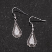 .45 Ct Tear Drop Rhodium Earrings with CZ