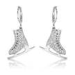 Delicate .85Ct Rhodium Plated Ice Skate Earrings