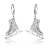 Delicate .85Ct Rhodium Plated Ice Skate Earrings