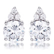 Simple Rhodium Plated 9mm Clear CZ Stud Earring