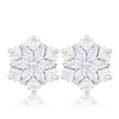 .6Ct Rhodium Plated Clear Marquise Snowflake Earrings