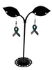 Blue hope awareness ribbon earrings