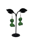 Green alien earrings