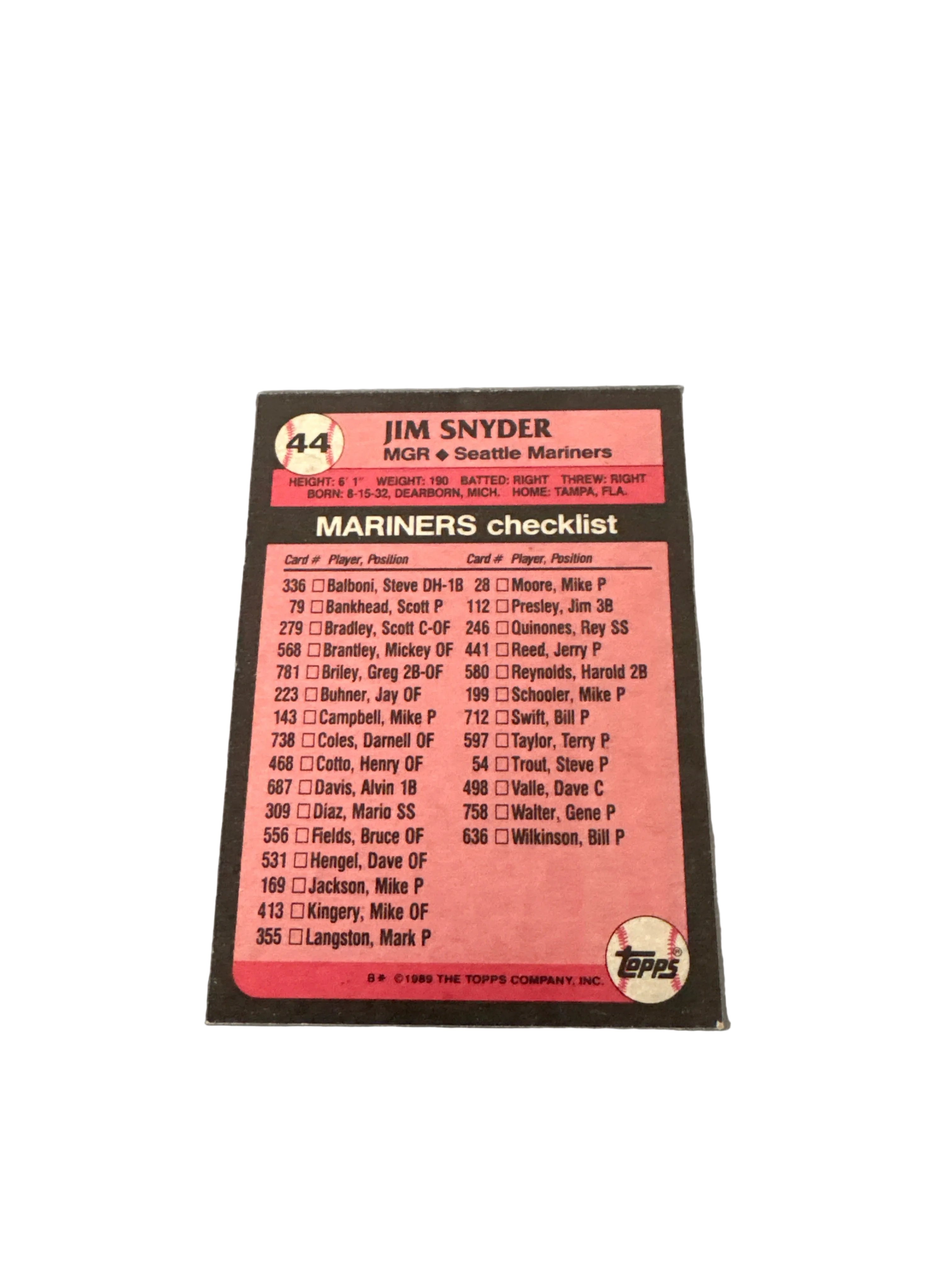Topps Jim Snyder