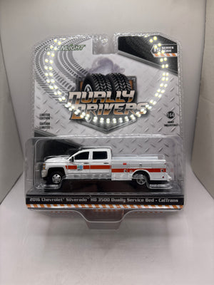 Greenlight 2016 Chevrolet Silverado HD 3500 Dually Service Bed-CalTrans Diecast