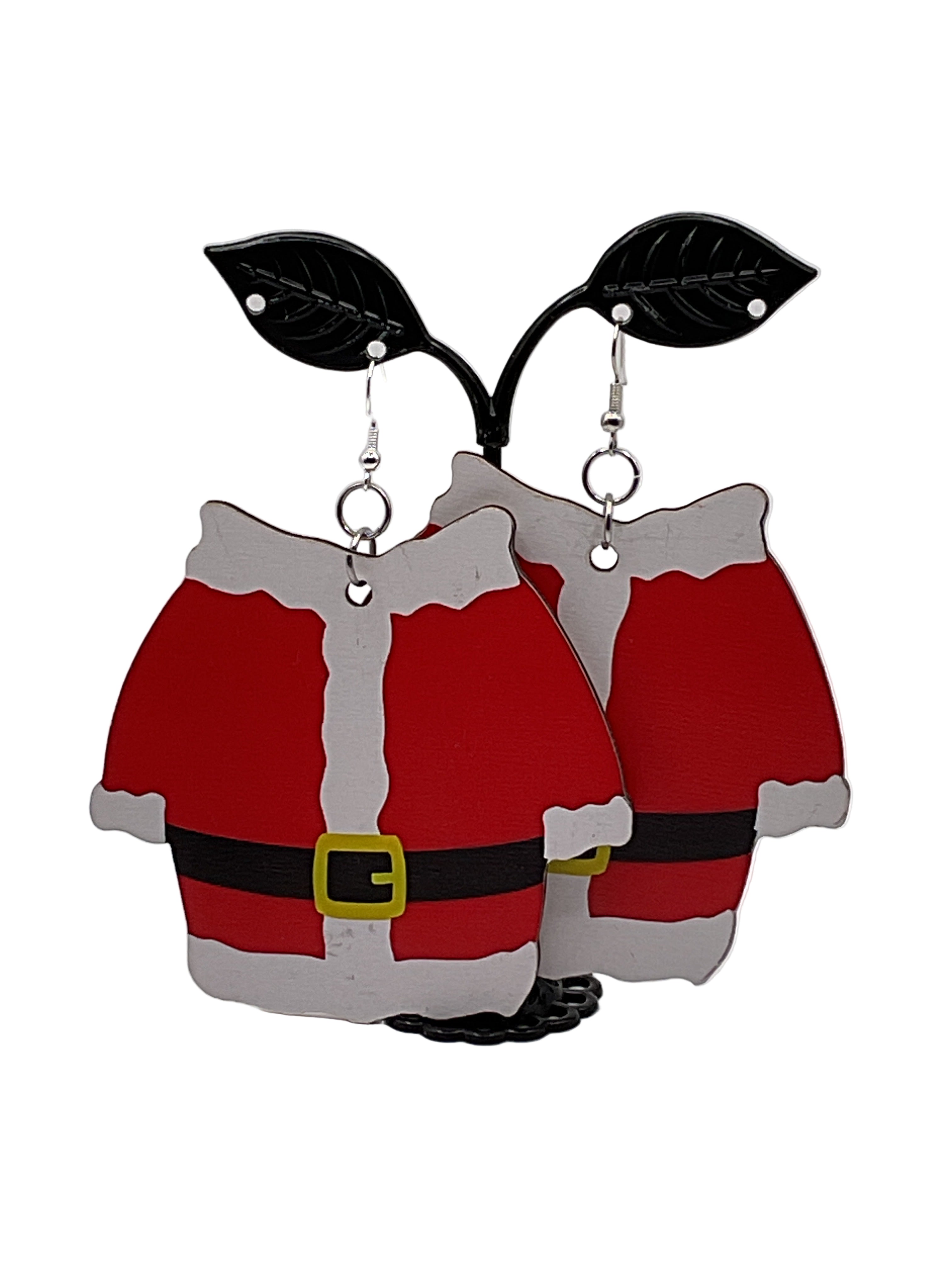 Large Wooden Christmas Earrings